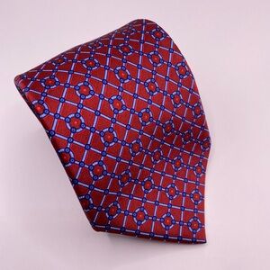 Stefano Ricci Geometric Red and Blue Tie